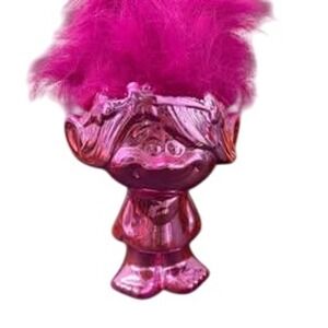 Metallic Pink Poppy Piggy Bank Pink Hair Has A Few Small Scuffs